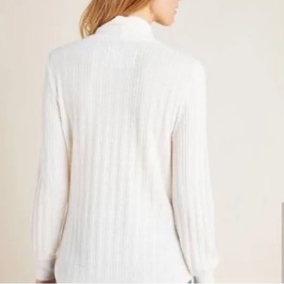 SOLD Mauve by Anthropologie XS white Faux Wrap blouse gauze like top beach vibes - Picture 9 of 9